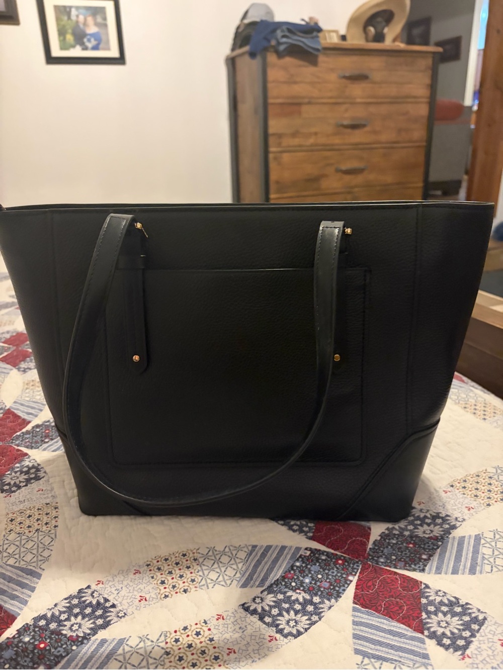 Michael Kors Black Pebbled Leather Tote Bag